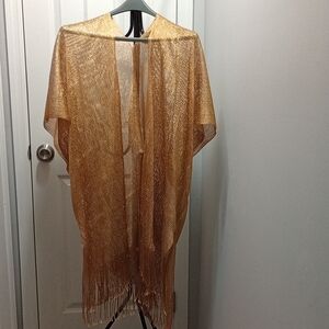 Elegant Gold Open Front Duster, New